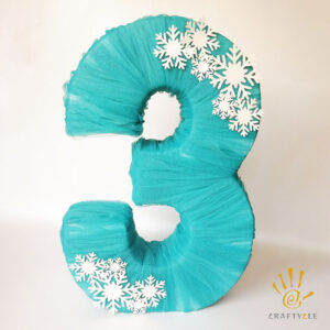 3D Number 3 Disney Frozen Theme Birthday Party Decoration 18in