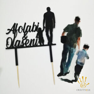 Cake Topper Personalized Father And Son Silhouette Cake Topper